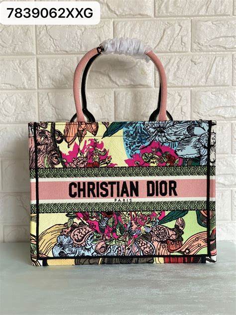 christian dior floral book tote